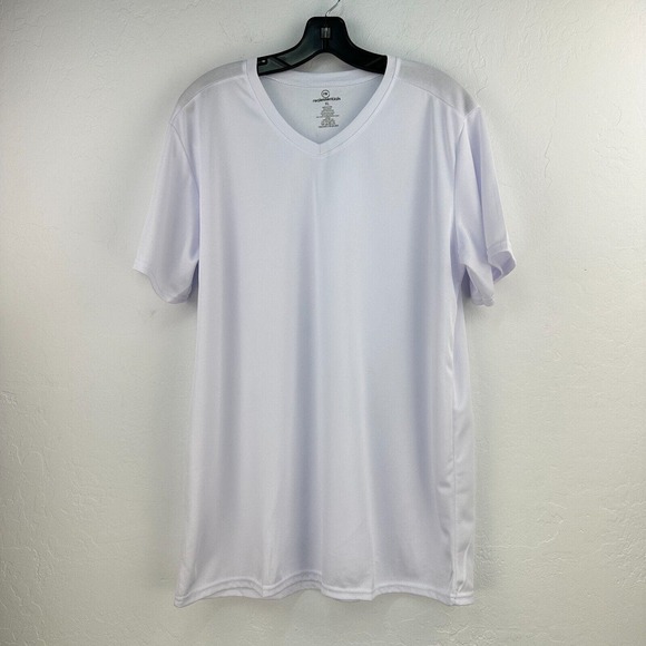 Real Essential Undershirt Mens Extra Large White V-neck Short Sleeve Minimalist - Picture 1 of 6